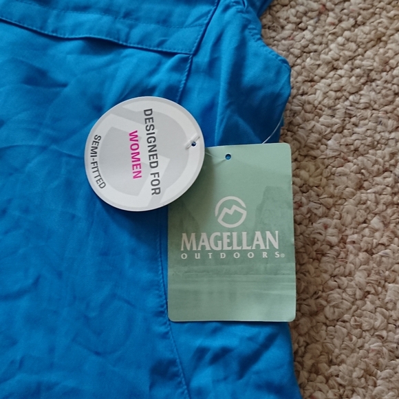 Magellan Outdoors Overcast Fishing Button-Down Shirt in blue size S - Picture 8 of 14